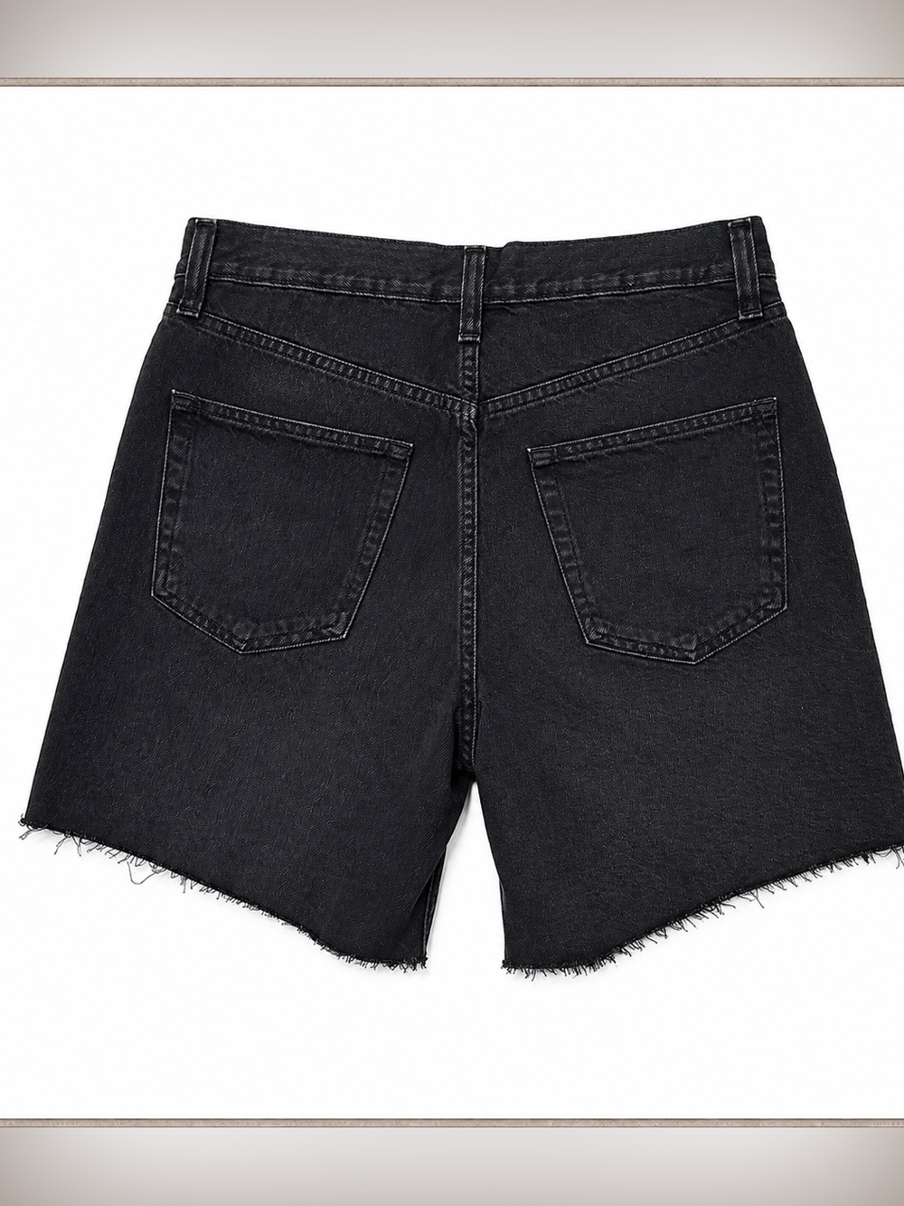 NWT 8" 90’s Mid Rise Loose black Denim Bermuda Shorts size 28 regular - Picture 2 of 11